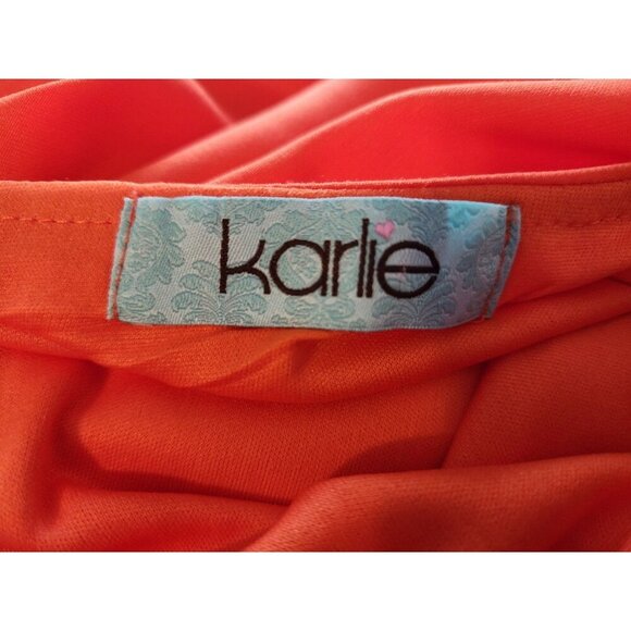 KARLIE WOMEN'S ONE SHOULDER SHORT DRESS ORANGE - Picture 3 of 11
